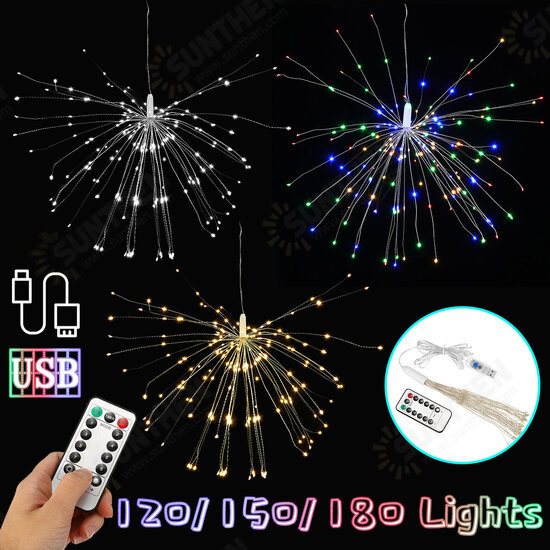 USB 120/150/180 LED Hanging Firework Fairy String Light Party Home Wedding Decor USB 120/150/180 LED Hanging Firework Fairy String Light Party Home Wedding Decor