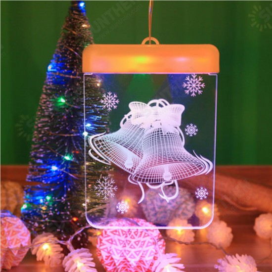 USB 3D Acrylic Warm White Colorful LED Hanging Holiday Light Wall Christmas Wedding Party Illusory Decor Lamp