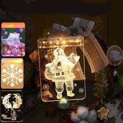 USB 3D Acrylic Warm White Colorful LED Hanging Holiday Light Wall Christmas Wedding Party Illusory Decor Lamp USB 3D Acrylic Warm White Colorful LED Hanging Holiday Light Wall Christmas Wedding Party Illusory Decor Lamp