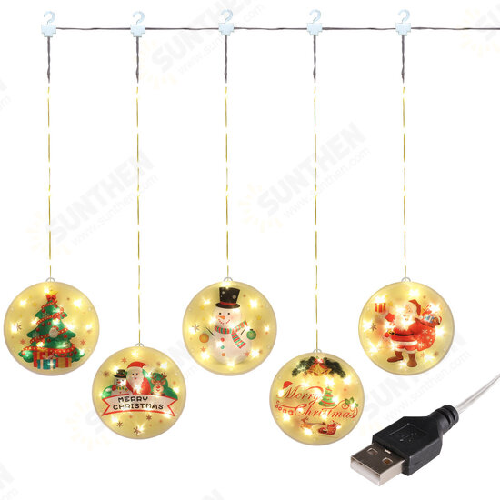 USB Hanging 3D Christmas LED String Light Novelty Decorative Light with Remote Control for Festival Party Decor