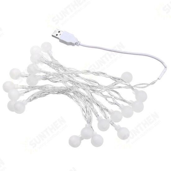 USB Powered 2.2M 20LEDs Ball Shaped Waterproof Fairy String Light For Christmas