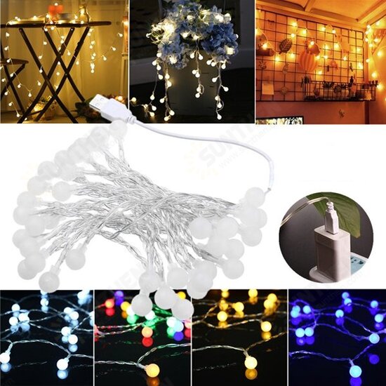 USB Powered 4.2M 40LEDs Ball Shaped Waterproof Fairy String Light For Christmas