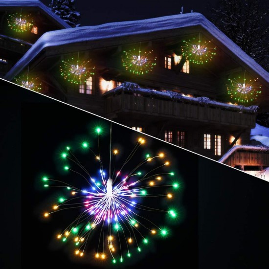 USB Powered DIY Firework Starburst 180 LED Fairy String Light Remote Control Christmas Decor DC5V