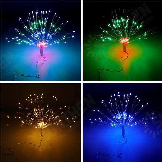 USB Powered DIY Firework Starburst 180 LED Fairy String Light Remote Control Christmas Decor DC5V