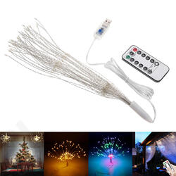 USB Powered DIY Firework Starburst 180 LED Fairy String Light Remote Control Christmas Decor DC5V USB Powered DIY Firework Starburst 180 LED Fairy String Light Remote Control Christmas Decor DC5V