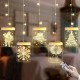 USB Romantic 3D Hanging Christmas LED Curtain String Light DC5V 8 Modes Remote Control for Home Decoration Christmas Decorations Clearance Lights