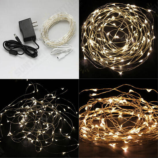 Warm White/White 10M 100LED Copper Wire LED String Lights Lamp 12V