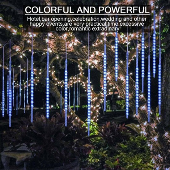 Waterproof Outdoor AC110-240V 30CM SMD2835 LED Meteor Rain Tubes Fairy String Light Christmas Garden Use