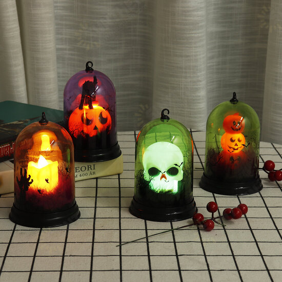 Witch Pumpkin Ghost Skull Halloween LED Night Light Hanging Lantern Lamp for Home Party Decor