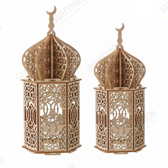 Wooden Palace LED Night Light DIY Eid Mubarak Ramadan Party Decoration Ornament Gifts Wooden Palace LED Night Light DIY Eid Mubarak Ramadan Party Decoration Ornament Gifts