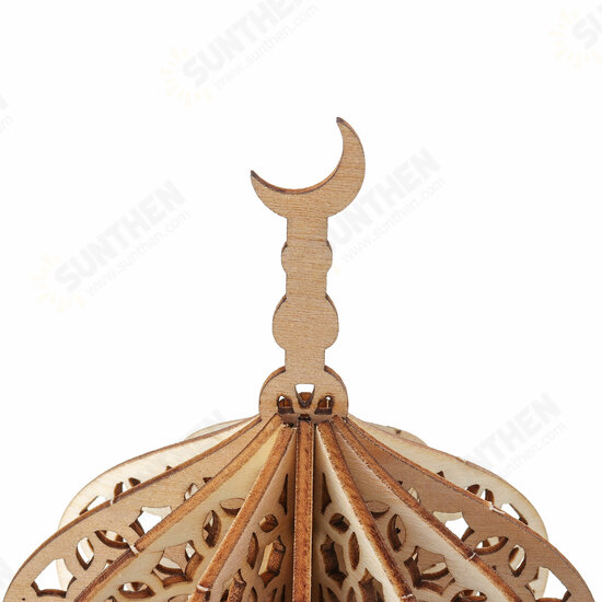 Wooden Palace LED Night Light DIY Eid Mubarak Ramadan Party Decoration Ornament Gifts