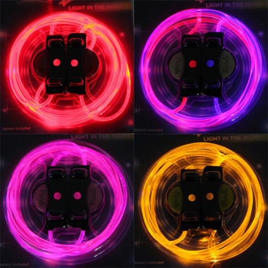 1 Pair Cool 19 Color For Pick LED Flashlight Up Glow Shoelaces Party Decoration Toys