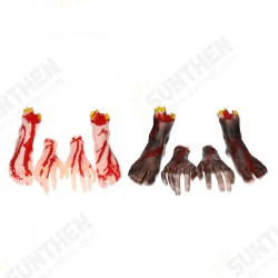 1 Pair of Hands/Feet Vinyl Halloween Horror Broken Hands Realistic Scene Decoration Props Tricky Toy 1 Pair of Hands/Feet Vinyl Halloween Horror Broken Hands Realistic Scene Decoration Props Tricky Toy
