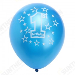 10 Pcs Per Set Blue Boy's 1st Birthday Printed Inflatable Pearlised Balloons Christmas Decoration 10 Pcs Per Set Blue Boy's 1st Birthday Printed Inflatable Pearlised Balloons Christmas Decoration
