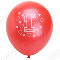 10 Per Set Pink Girl 1st Birthday Printed Pearlised Balloons Christmas Decoration 10 Per Set Pink Girl 1st Birthday Printed Pearlised Balloons Christmas Decoration
