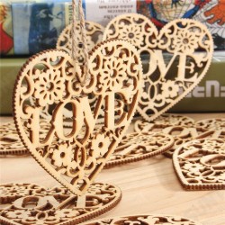 10pcs Heart Love DIY Woodcraft Hanging Decoration Craft Gift 10pcs Heart Love DIY Woodcraft Hanging Decoration Craft Gift