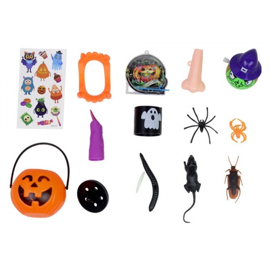 120PCS Mischievous Insect & Halloween Tricky Toys for Children's Party Games