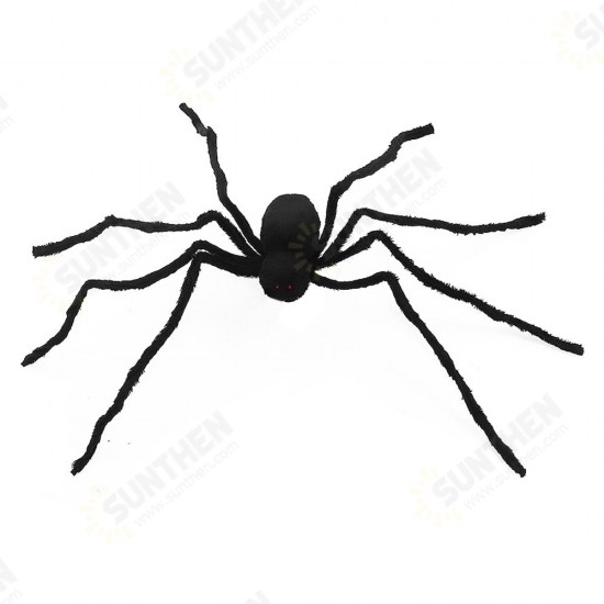 125cm Black Spider Halloween Props Spider Web Plush Cotton Haunted House Decoration Toys With OPP Bag