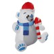 1.2M LED Christmas Waterproof Polyester Built-In Blower UV-resistant Inflatable Bear Toy for Christmas Decoration Party Gift