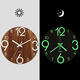 12inch Luminous Wall Clock Wooden Silent Non Ticking Dark Home Room Decor