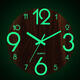 12inch Luminous Wall Clock Wooden Silent Non Ticking Dark Home Room Decor