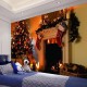 1.5*2m Fireplace Christmas Photography Background Cloth Backdrops Decoration Toys