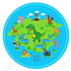170cm Blue Dinosaur Round Edge Inflatable Water Pad Water Outdoor Toys