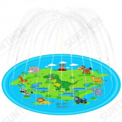 170cm Blue Dinosaur Round Edge Inflatable Water Pad Water Outdoor Toys