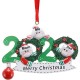 2020 Christmas Family Figurine Ornaments Xmas Tree Santa Claus Snowman Pendants Thanksgiving Toys with Bells for Gift Home Decorations