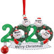 2020 Christmas Family Figurine Ornaments Xmas Tree Santa Claus Snowman Pendants Thanksgiving Toys with Bells for Gift Home Decorations