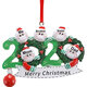 2020 Christmas Family Figurine Ornaments Xmas Tree Santa Claus Snowman Pendants Thanksgiving Toys with Bells for Gift Home Decorations