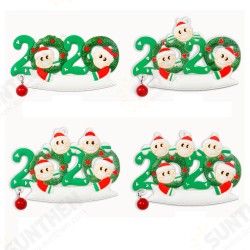 2020 Christmas Family Figurine Ornaments Xmas Tree Santa Claus Snowman Pendants Thanksgiving Toys with Bells for Gift Home Decorations