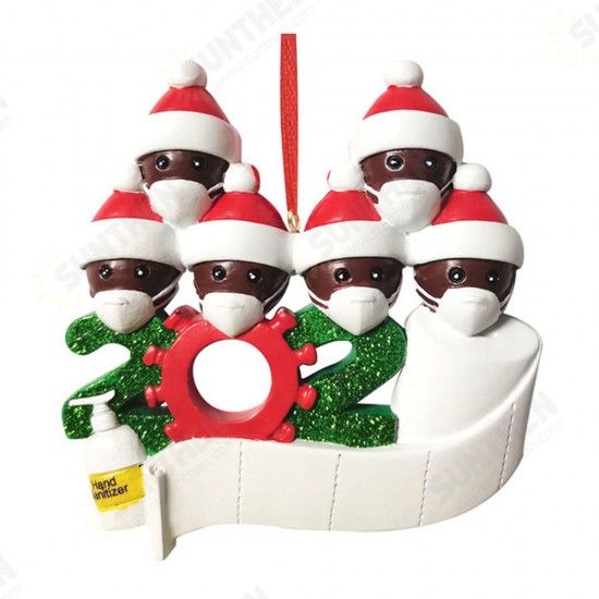 2020 Christmas Figurine Ornaments Xmas Tree Santa Claus Black Snowman Pendants Thanksgiving for Gift Home Decorations