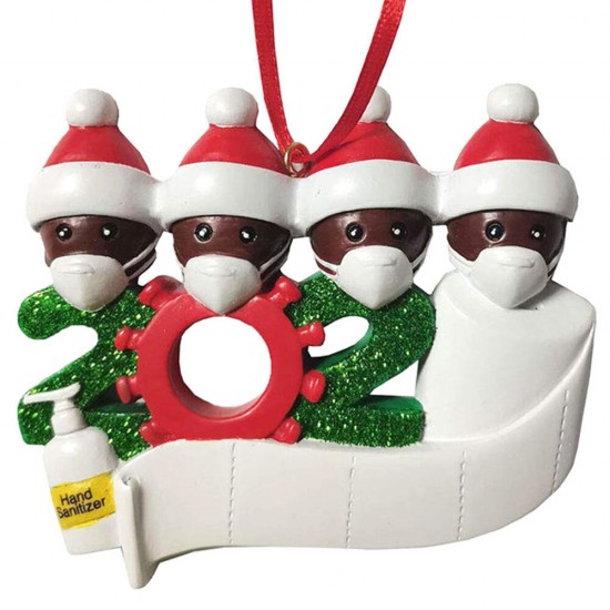 2020 Christmas Figurine Ornaments Xmas Tree Santa Claus Black Snowman Pendants Thanksgiving for Gift Home Decorations