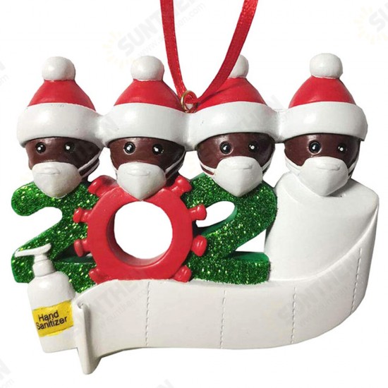 2020 Christmas Figurine Ornaments Xmas Tree Santa Claus Black Snowman Pendants Thanksgiving for Gift Home Decorations