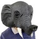 26*43*28cm Grey Elephant Environmental Protection Latex Mask for Halloween Toys