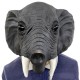 26*43*28cm Grey Elephant Environmental Protection Latex Mask for Halloween Toys