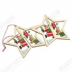 2PCS Christmas Wood Five-Pointed Star Christmas Tree Accessories 2PCS Christmas Wood Five-Pointed Star Christmas Tree Accessories