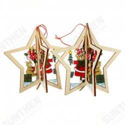 2PCS Christmas Wood Five-Pointed Star Christmas Tree Accessories 2PCS Christmas Wood Five-Pointed Star Christmas Tree Accessories