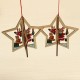 2PCS Christmas Wood Five-Pointed Star Christmas Tree Accessories