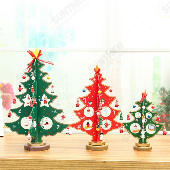 3D Wooden Christmas Tree Table Decoration Hanging Ornament