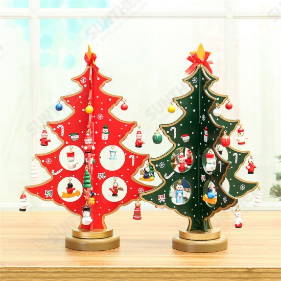 3D Wooden Christmas Tree Table Decoration Hanging Ornament