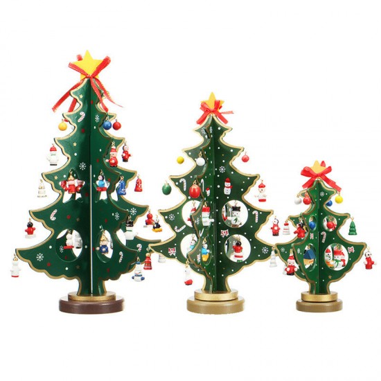 3D Wooden Christmas Tree Table Decoration Hanging Ornament