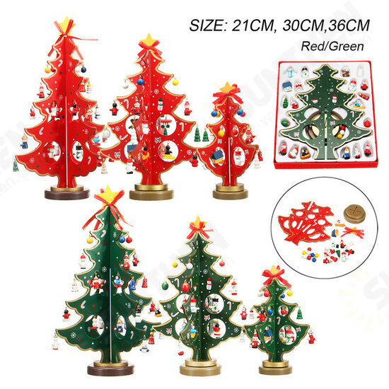 3D Wooden Christmas Tree Table Decoration Hanging Ornament