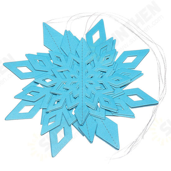 6PCS 3D Snowflake Paper Hanging Ornament Kit Christmas Decoration Toys Home Party