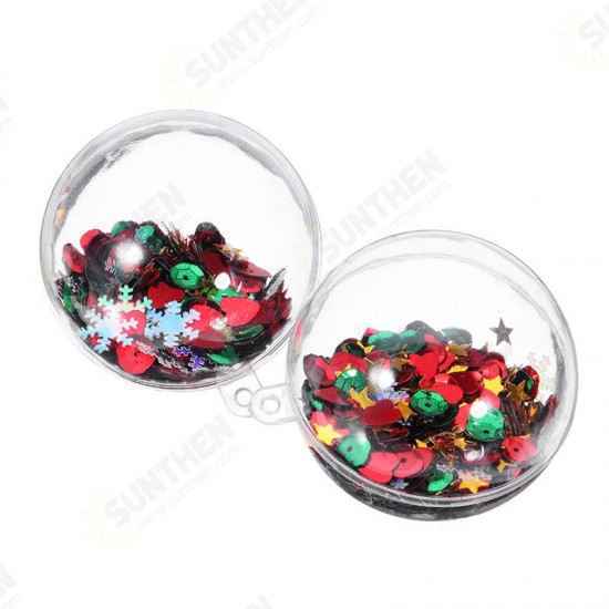 6PCS Christmas Party Home Decoration 5CM Sequin Transparent Ball Bauble Ornament Kids Children Gift