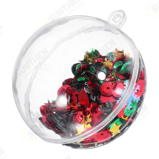 6PCS Christmas Party Home Decoration 5CM Sequin Transparent Ball Bauble Ornament Kids Children Gift