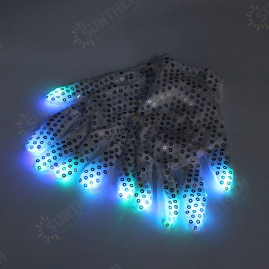 7 mode LED Finger Gloves Lighting Flashing Rave Decoration Toys Dance Party