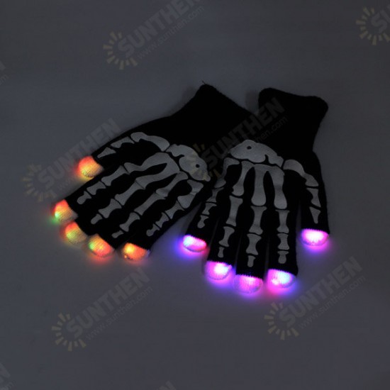 7 mode LED Finger Gloves Lighting Flashing Rave Decoration Toys Dance Party