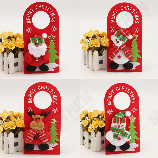 Applique Style Christmas Decor Beautiful Detailed Design Padded Felt Door Hanger